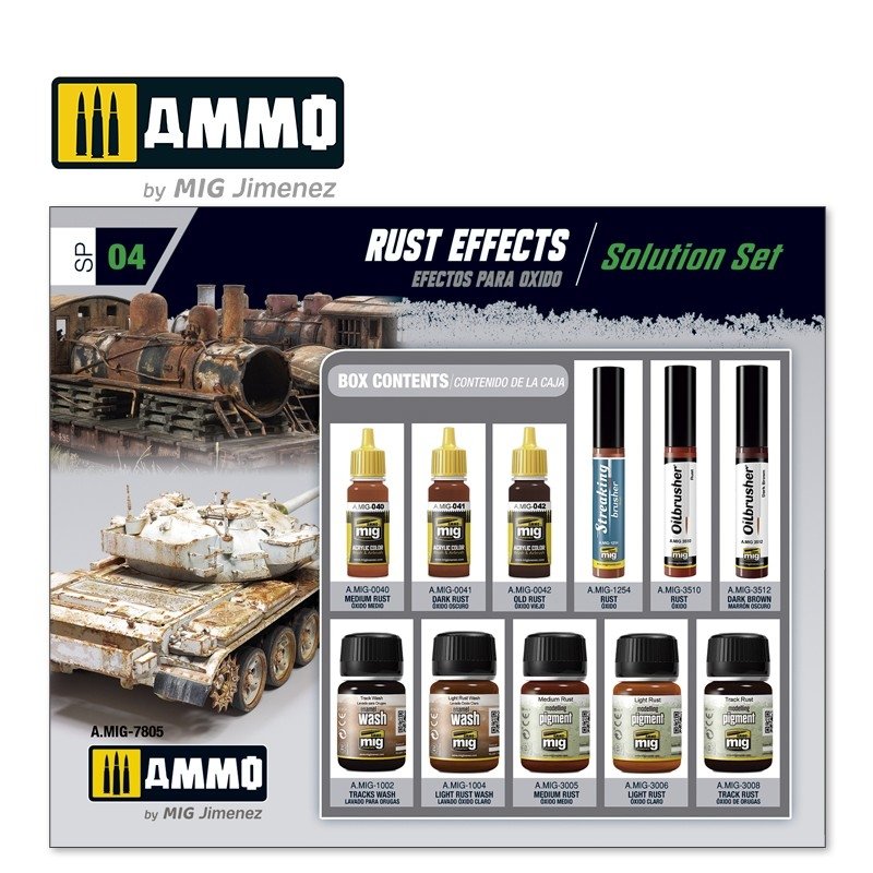AMMO of Mig Jimenez 7805 RUST EFFECTS. SOLUTION SET – immagine 2
