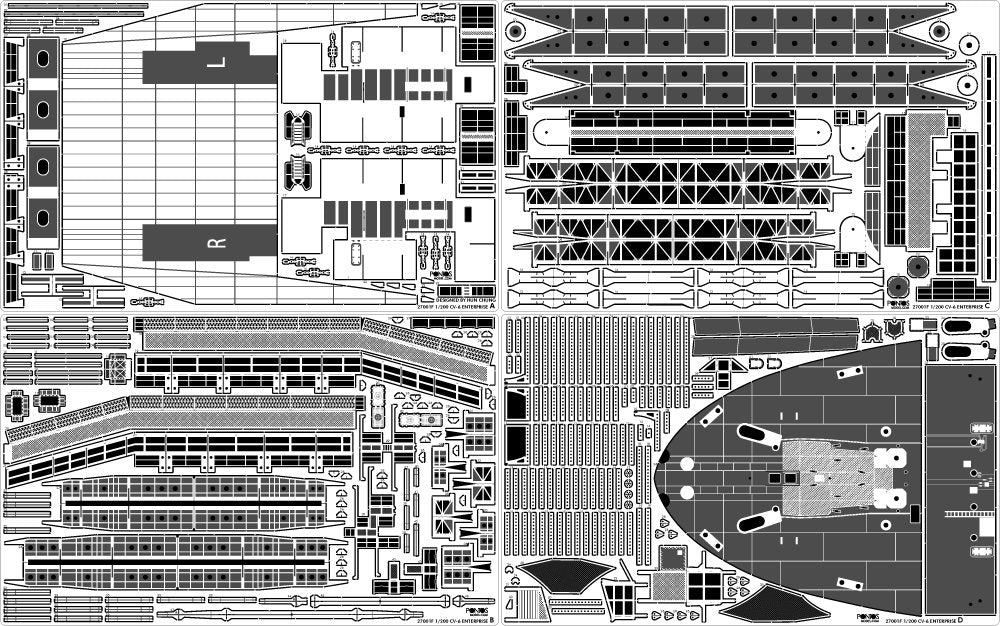 Pontos 27010fn 1/200 USS CV-6 Enterprise 1942 Detail Up Set (Teak Tone wooden deck) 1/200 – Bild 10
