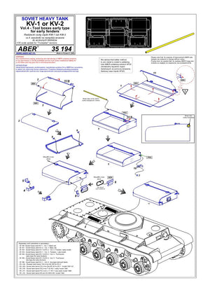 Aber 35194 Russian heavy tank KV-1, KV-2 - vol. 4 - additional set - tool boxes early type for early fenders 1/35 – Bild 5
