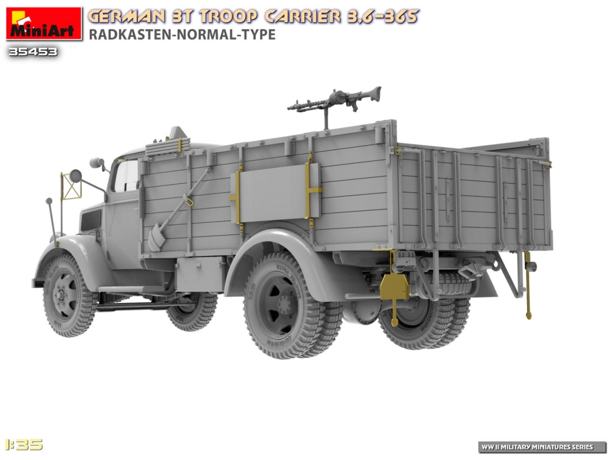 Miniart 35453 Transport de troupes allemand de 3 tonnes 3.6-36S Radkasten-Normal-Type 1/35 – image 12