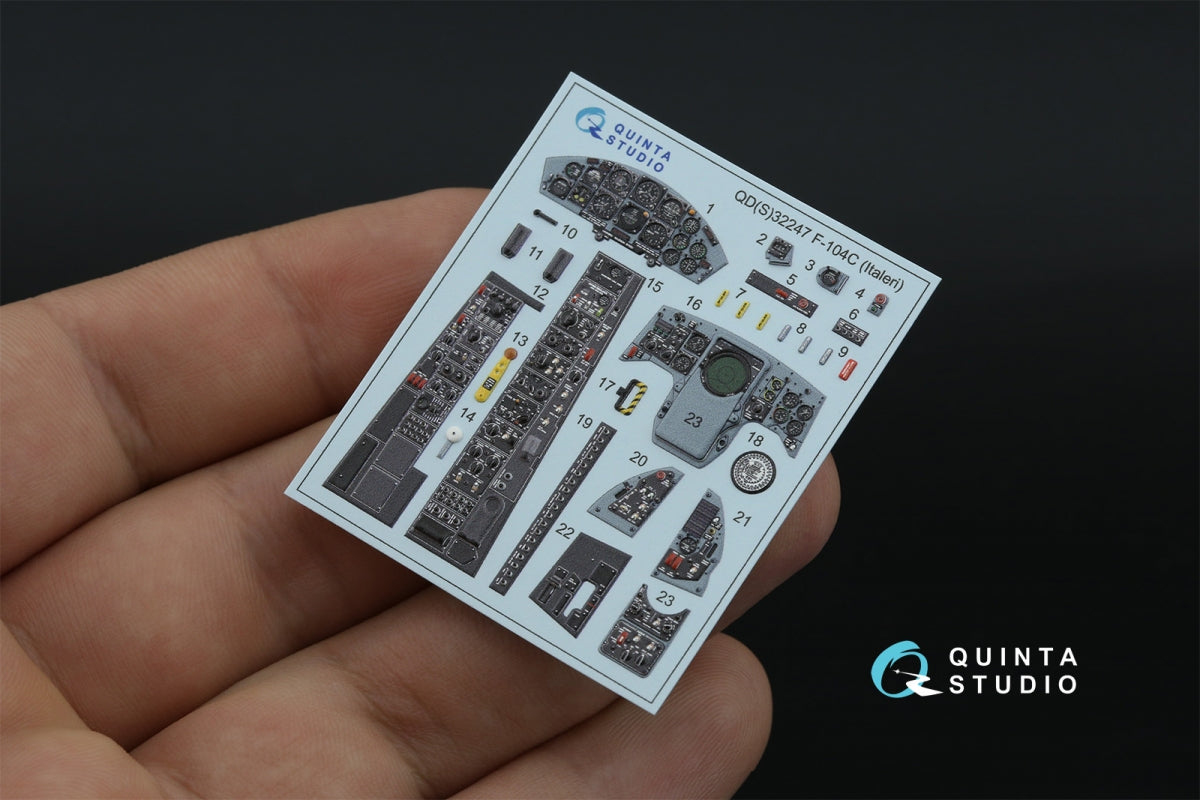 Intérieur imprimé en 3D et coloré sur papier décalcomanie Quinta Studio QD32247 F-104C (Italeri) 1/32 – image 4