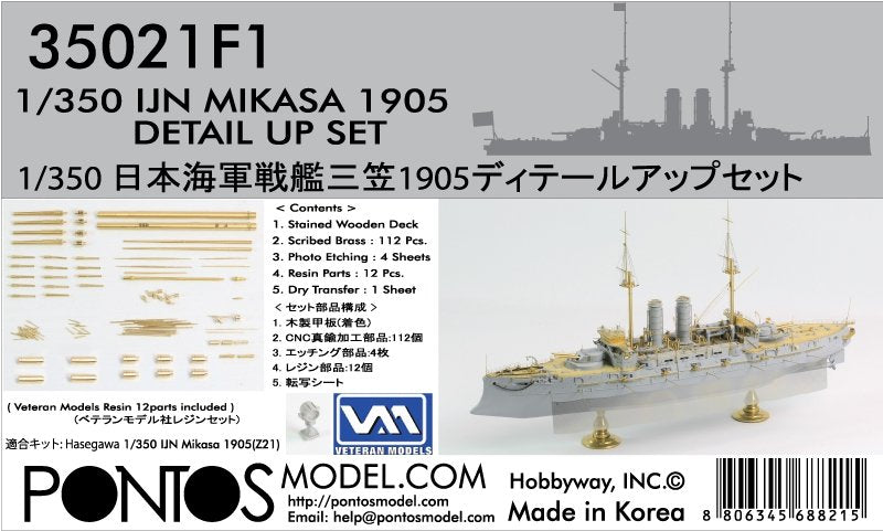 Pontos 35021F1 IJN Mikasa 1905 Detail Up Set 1/350