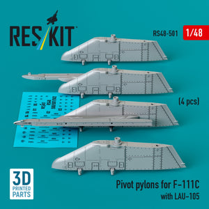 RESKIT RS48-0501 Pivot pylons for F-111C with LAU-105 (4 pcs) (3D Printed) 1/48 – Bild 3