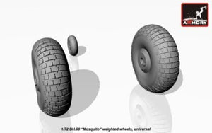 Armory Models AW72406 deHavilland DH.98 Mosquito wheels, “checkerboard” tire pattern, weighted 1/72 – immagine 2