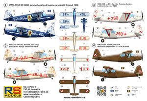 RS Models 92301 RWD-13S/ST Polish Touring Plane 1/72