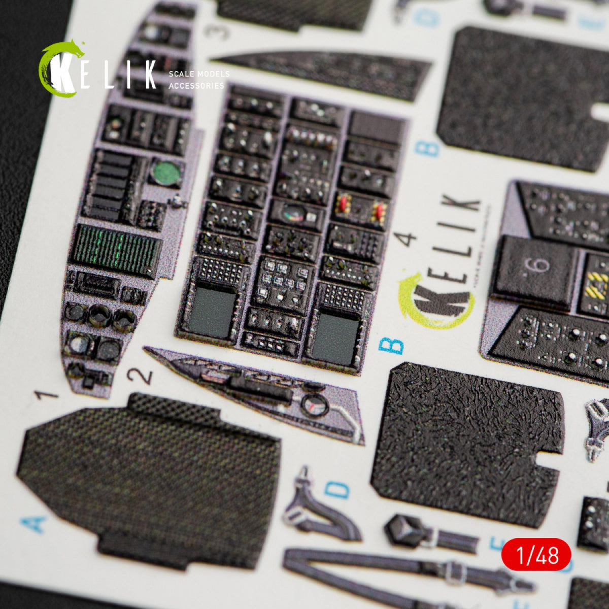 KELIK K48050 MH-60K BLACK HAWK INTERIOR 3D DECALS FOR ITALERI KIT 2666 1/48 – zdjęcie 5