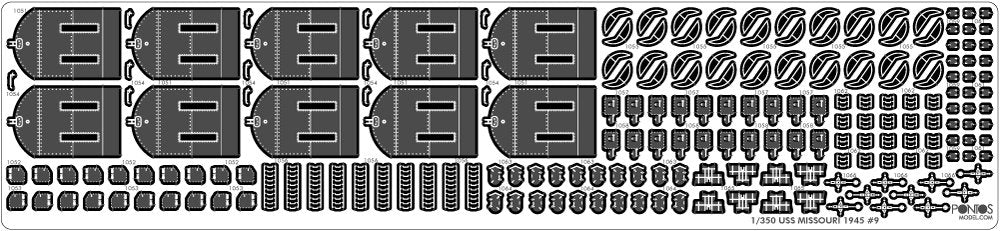 Pontos 35026FB USS BB-63 Missouri 1945 Detail Up Set (Deck Blue 20B stained wooden deck) 1/350 – imagen 18