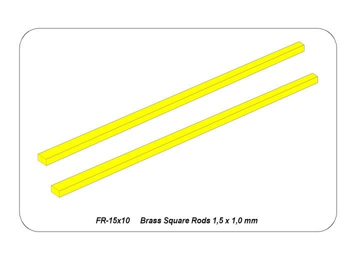 Aber FR15x10 Prostokątne pręty mosiężne 1,5x1,0 mm długość 245mm x 2 / Brass flat rods 1,5x1,0 mm length 245mm x2 pcs. – immagine 5