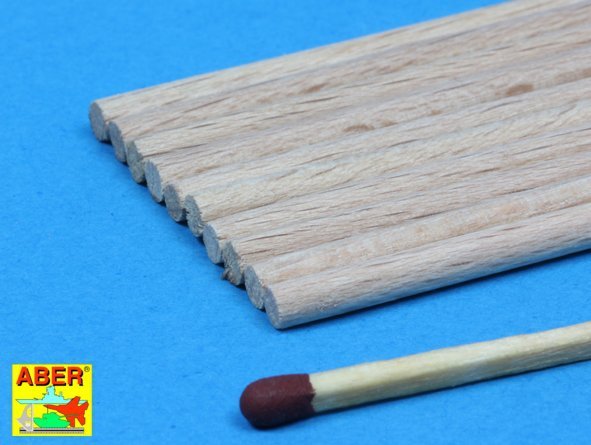 Aber WR3 Wood round rods 3,00 mm lenght 250 mm x 10 pcs. – Bild 3
