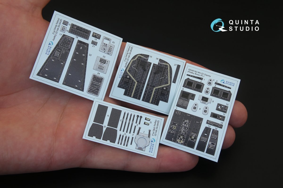 Quinta Studio QD48182 MV-22 Osprey 3D-Printed &amp;amp; coloured Interior on decal paper (for HobbyBoss kit) 1/48 – immagine 2