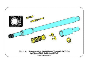 Aber 35L-220 Armament for Soviet Heavy Tank OBJECT 279 1x130mm, 2x14,5mm 1/35 – Bild 13