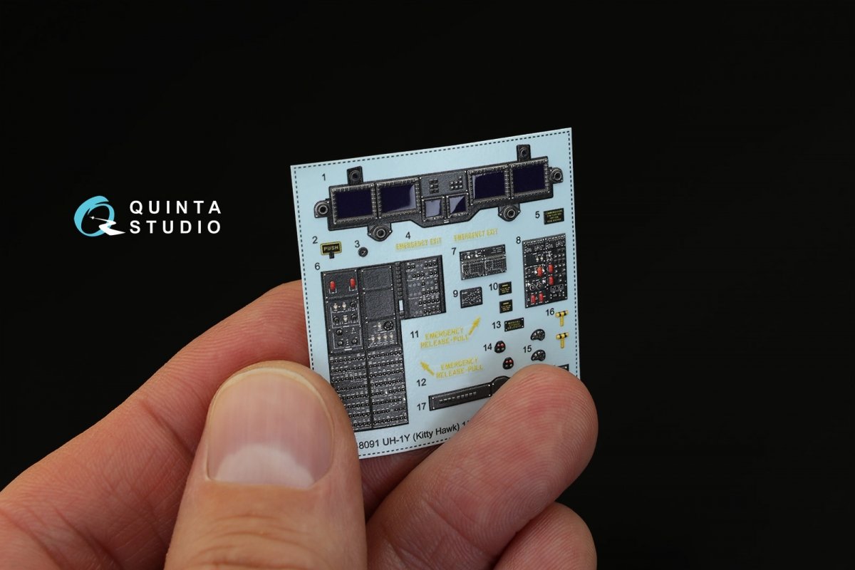 Quinta Studio QD48091 UH-1Y Venom 3D-Printed &amp;amp; coloured Interior on decal paper (for Kitty Hawk kit) 1/48 – immagine 4