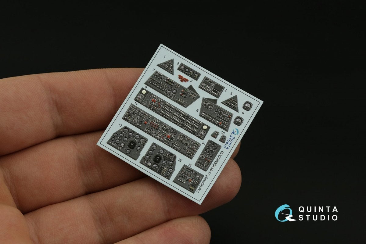 Intérieur imprimé en 3D et coloré sur papier décalcomanie (Zvezda) pour le Mi-17 (Mi-8MT version export) de Quinta Studio QDS-48354 (petite version) à l&amp;#39;échelle 1/48 – image 3