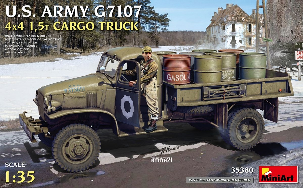 MiniArt 35380 Camion cargo 4x4 1,5 t de l&amp;#39;armée américaine G7107, échelle 1/35