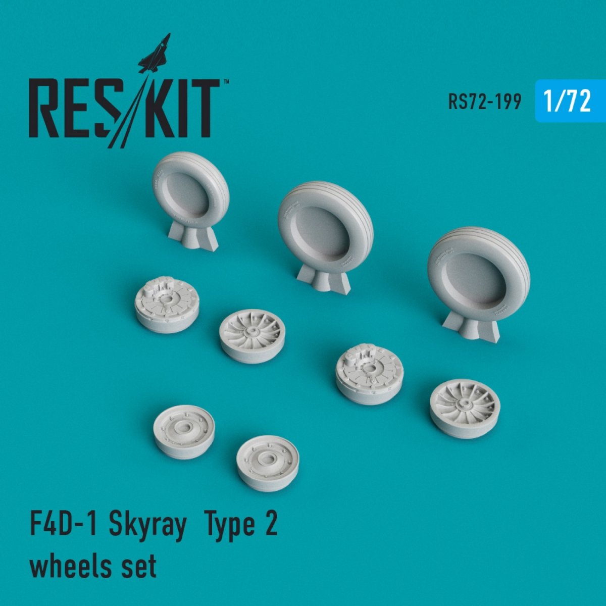 RESKIT RS72-0199 F4D-1 &amp;quot;SKYRAY&amp;quot; TYPE 2 WHEELS SET 1/72