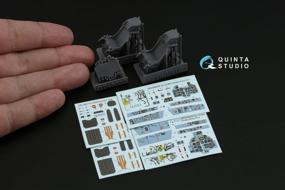 Quinta Studio QD+48409 Su-17UM3 3D-Printed &amp;amp; coloured Interior on decal paper (Hobby Boss) (with 3D-printed resin parts) 1/48 – zdjęcie 3
