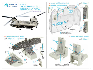 Quinta Studio QD35124 CH-47D 3D-Printed coloured Interior on decal paper (Trumpeter) 1/35 – Bild 2