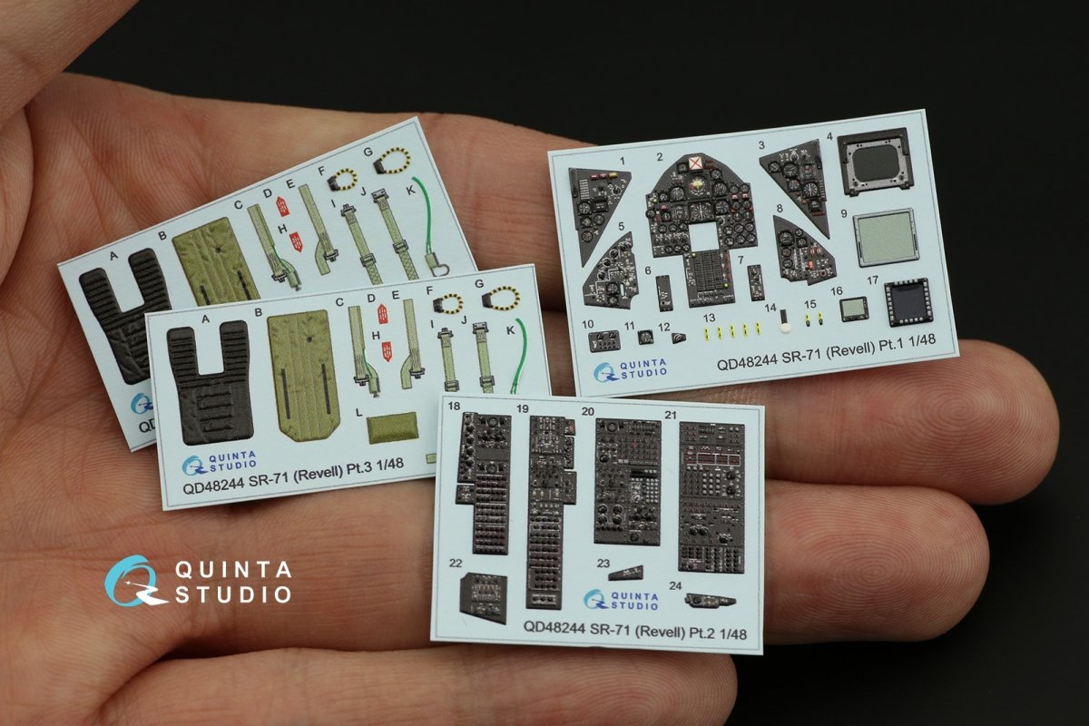 Quinta Studio QD48244 SR-71A 3D-Printed &amp;amp; coloured Interior on decal paper (Revell) 1/48 – immagine 9