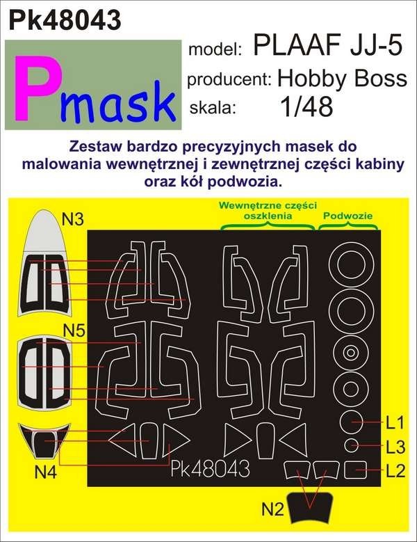 Masque P PK48043 PLAAF JJ-5 (HOBBY BOSS) (1/48)