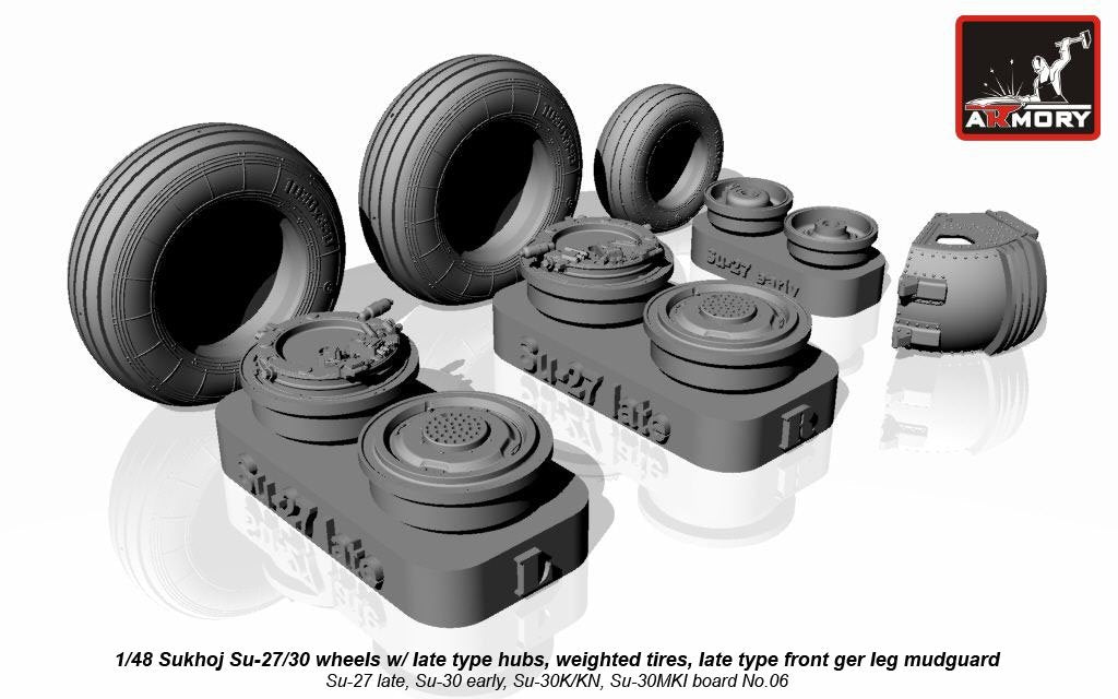 Armory Models AW48021 Sukhoj Su-27 / Su-30 Flanker wheels 1/48 – immagine 2