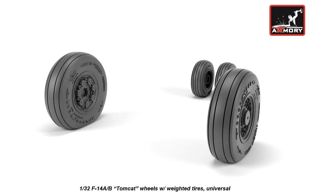 Armory Models AW32309 F-14A/B Tomcat early type wheels w/ weighted tires 1/32 – Bild 2