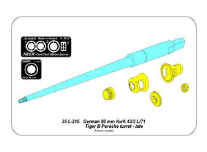 Aber 35L-215 Barrel for German 8,8cm Kw.K 43 (L/71) gun used on Tiger B Porsche turret-late for TAKOM model 1/35 – Bild 5