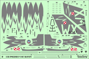 ModelMaker Decals D48138 Polish F-16C RAVEN 100th Anniversary of Polish Air Force 1/48 – immagine 3
