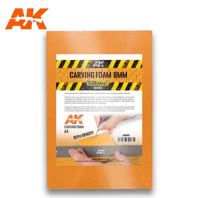 AK Interactive AK8095 CARVING FOAM 8MM A4 SIZE