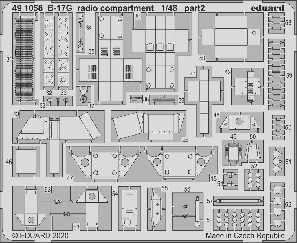 Eduard 491058 B-17G radio compartment 1/48 HK MODELS – zdjęcie 2