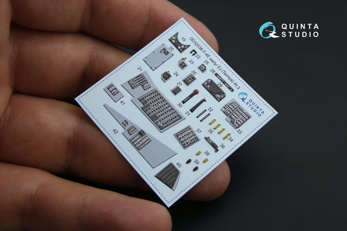 Quinta Studio QD32038 F-4E early/F-4EJ 3D-Printed &amp;amp; colored Interior on decal paper (for Tamiya kit) 1/32 – image 3