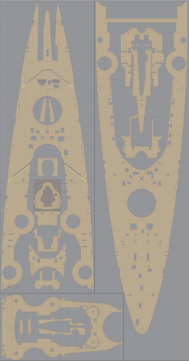 Pontos 35014WD1 DKM Tirpitz Wooden Deck set 1/350