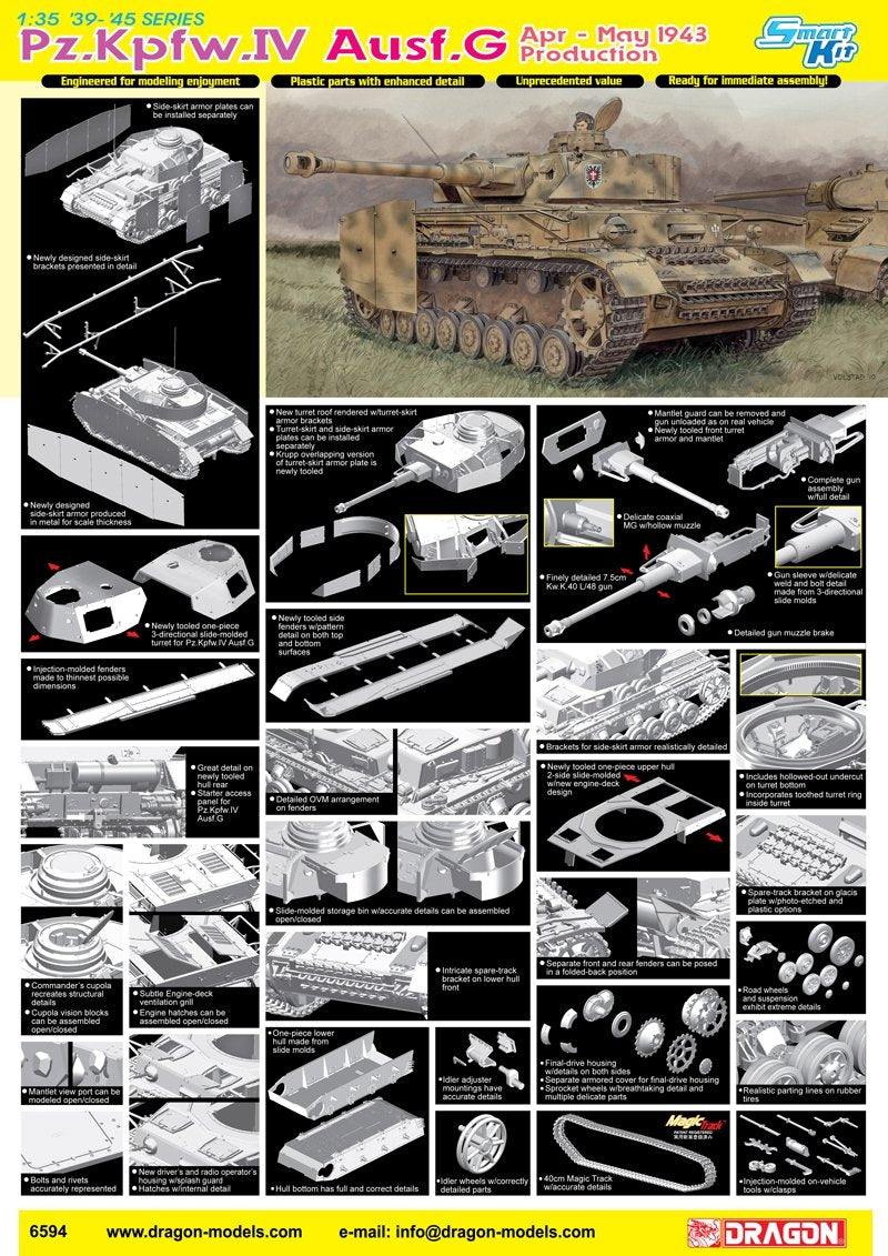 Dragon 6594 Pz.Kpfw.IV Ausf.G Apr-May 1943 Production 1/35 – Bild 2