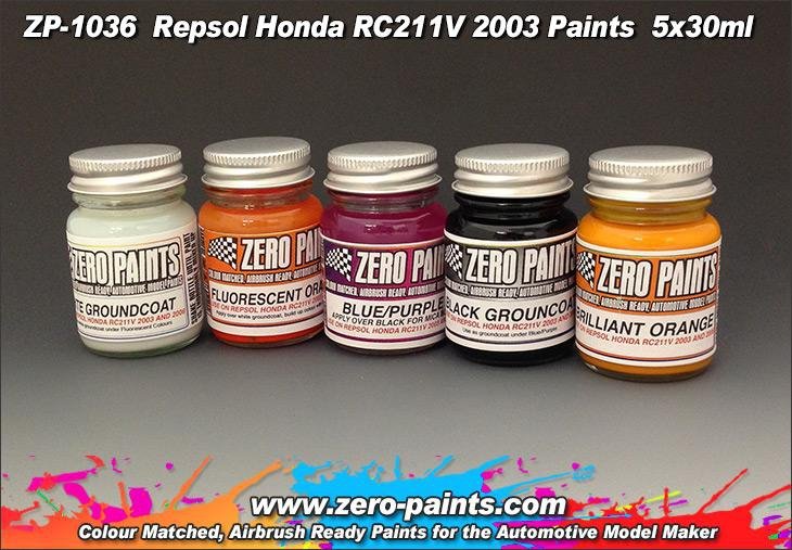 Zero Paints ZP-1036 Repsol Honda RC211V 2003 Paint Set 5x30ml – Bild 2