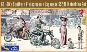 Gecko Models 35GM0127 60’~70&amp;#39;s Southern Vietnamese &amp;amp; Japanese SS50E Motorbike Set 1/35