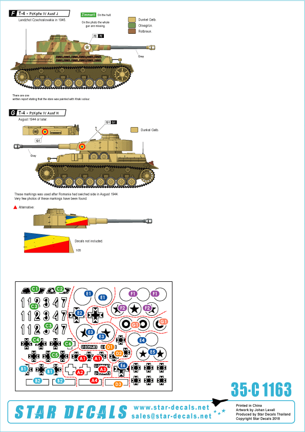 Star Decals 35-C1163 Axis Tank Mix # 2. Romanian tanks 1/35 – Bild 2