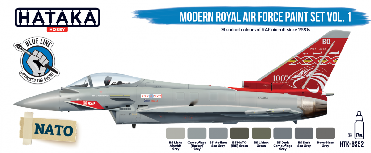 Hataka HTK-BS52 BLUE LINE – Modern Royal Air Force paint set vol. 1 8x17ml – immagine 2