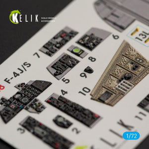 KELIK K72038 F-4J/S &amp;quot;PHANTOM II&amp;quot; INTERIOR 3D DECALS FOR HASEGAWA KIT 1/72 – immagine 4
