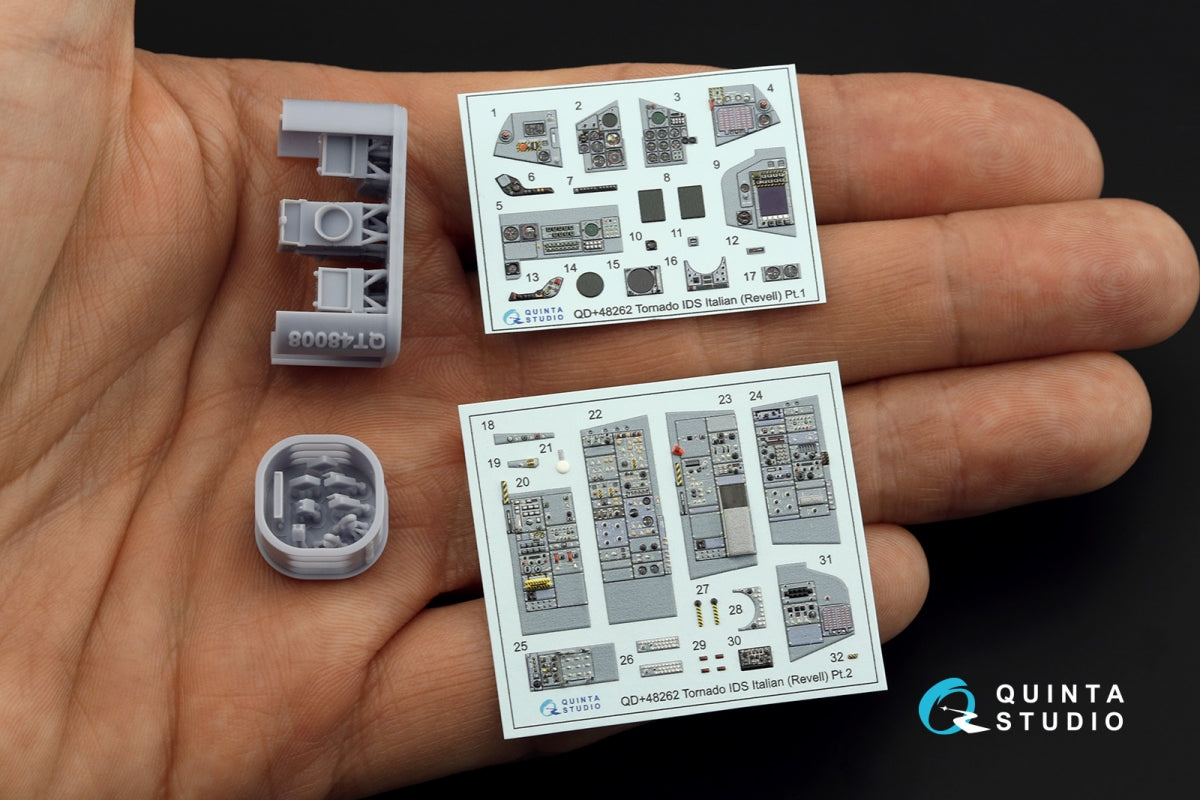 Quinta Studio QDS+48262 Tornado IDS Italian 3D-Printed coloured Interior on decal paper (Revell) (small version) (with 3D-printed resin parts) 1/48 – immagine 3