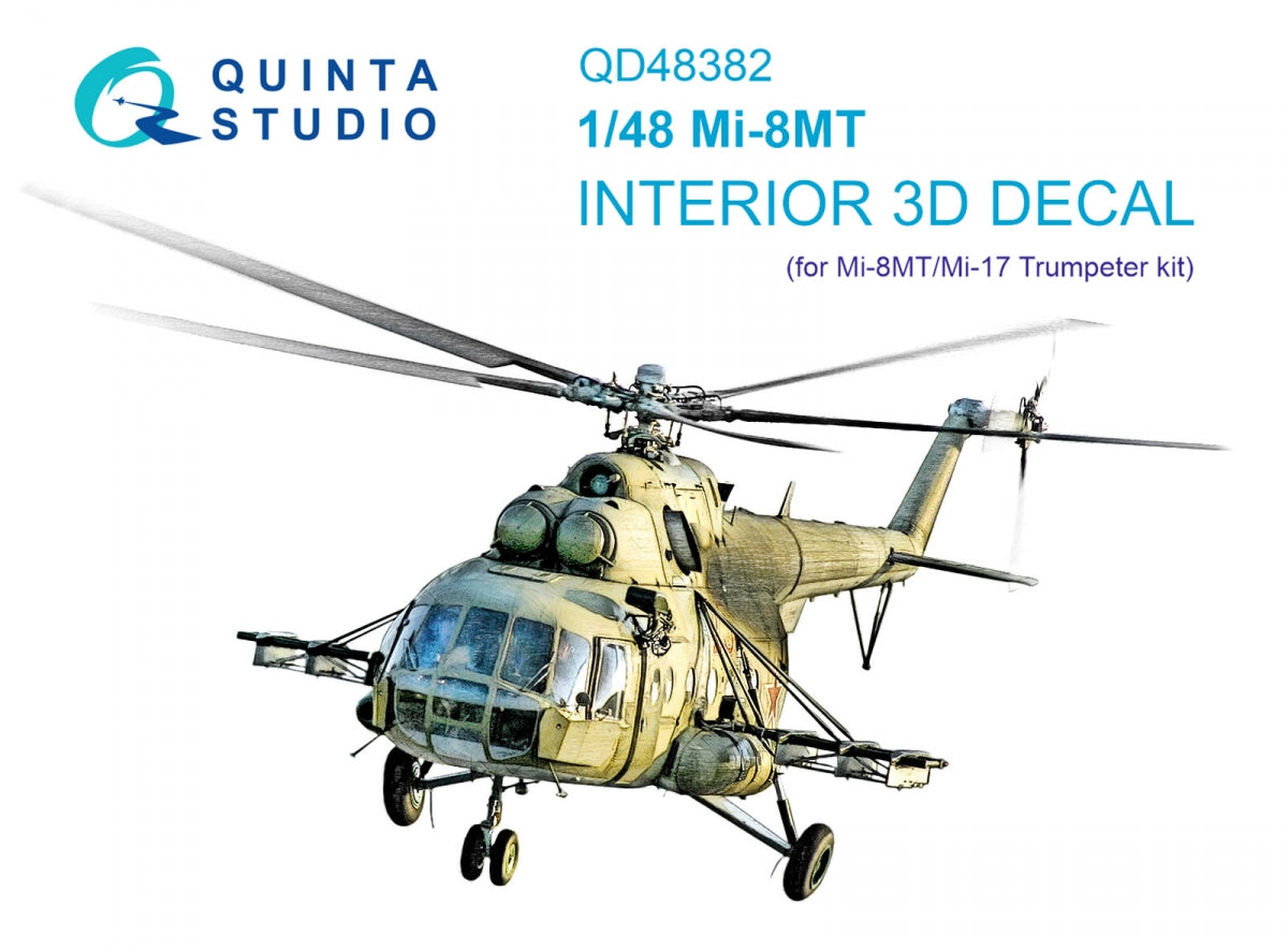 Quinta Studio QD48382 Mi-8MT 3D-Printed &amp;amp; coloured Interior on decal paper (Trumpeter) 1/48