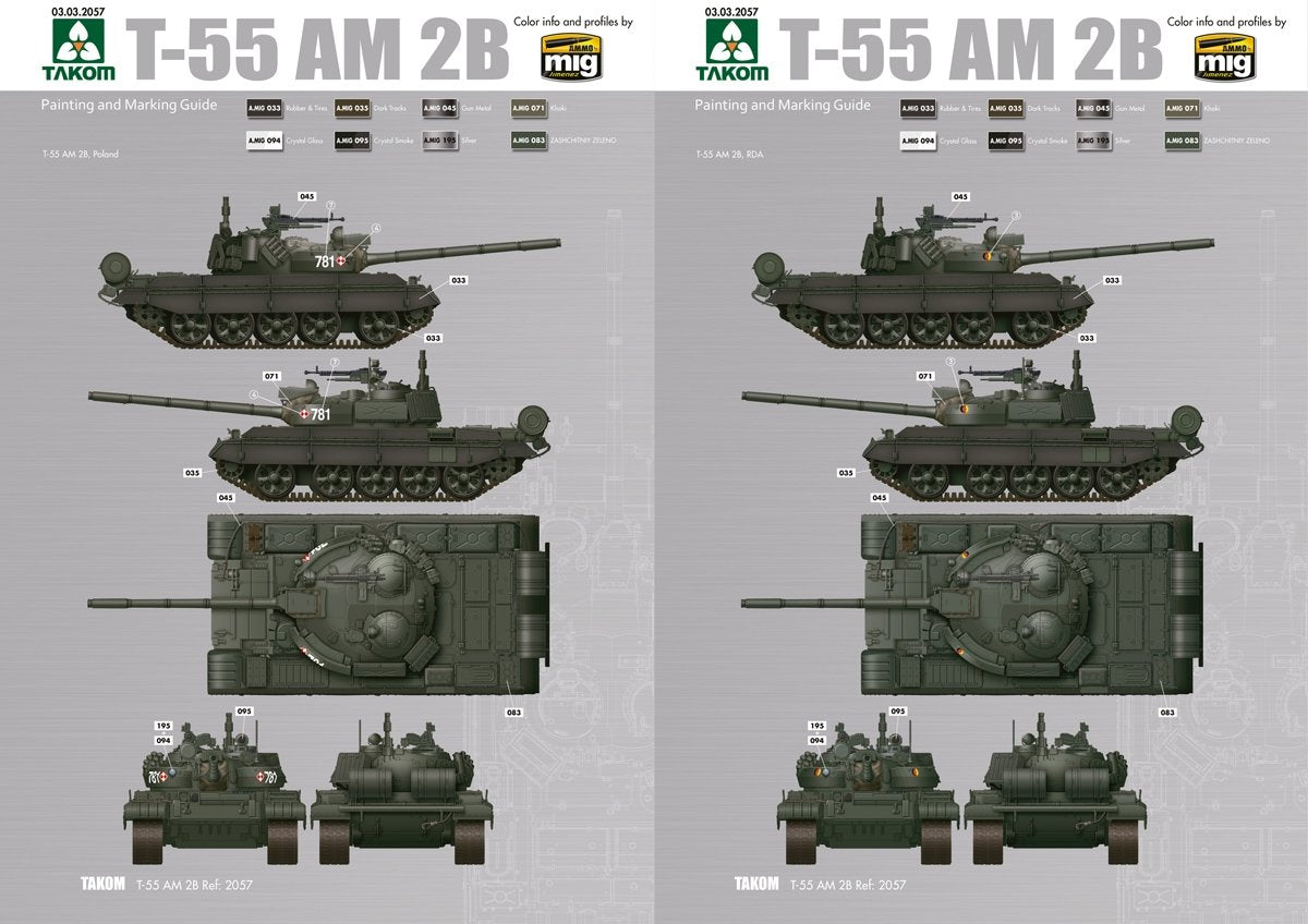 Hobby 2000 35002 T-55AM2B &amp;quot;Kladivo&amp;quot; (w/bonus 4 painting and marking ) 1/35 – imagen 4