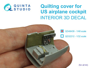Quinta Studio QD48439 Quilting cover for US airplane cockpit. 3D-Printed coloured Interior on decal paper (All kits) 1/48 – immagine 5