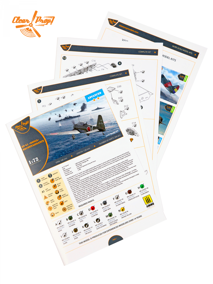 Clear Prop! CP72012 Ki-51 Sonia Reconnaissance ADVANCED KIT 1/72 – Bild 9