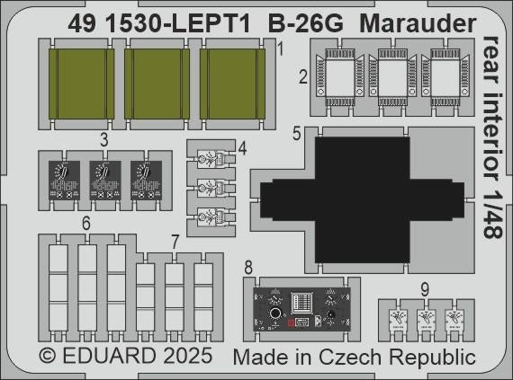 Eduard 491530 B-26G Marauder rear interior ICM 1/48 – image 2
