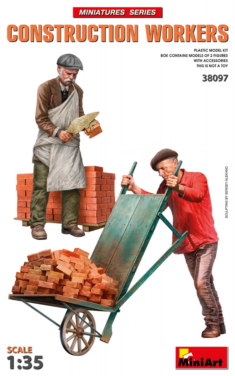 MiniArt 38097 OUVRIERS DU BÂTIMENT AVEC ACCESSOIRES 1/35 