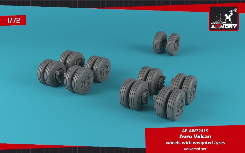 Armory Models AW72419 AVRO Vulcan wheels w/ weighted tires 1/72 – Bild 4