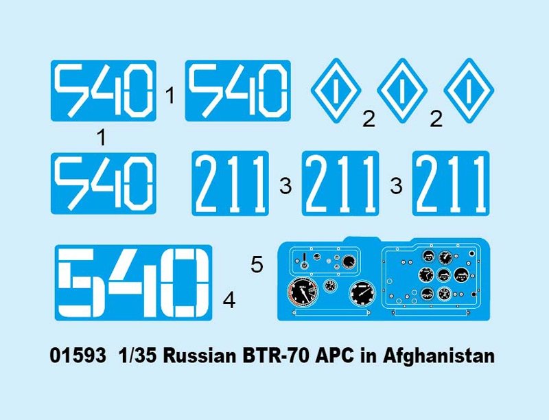 Trumpeter 01593 Russian BTR-70 APC in Afghanistan 1/35 – zdjęcie 4