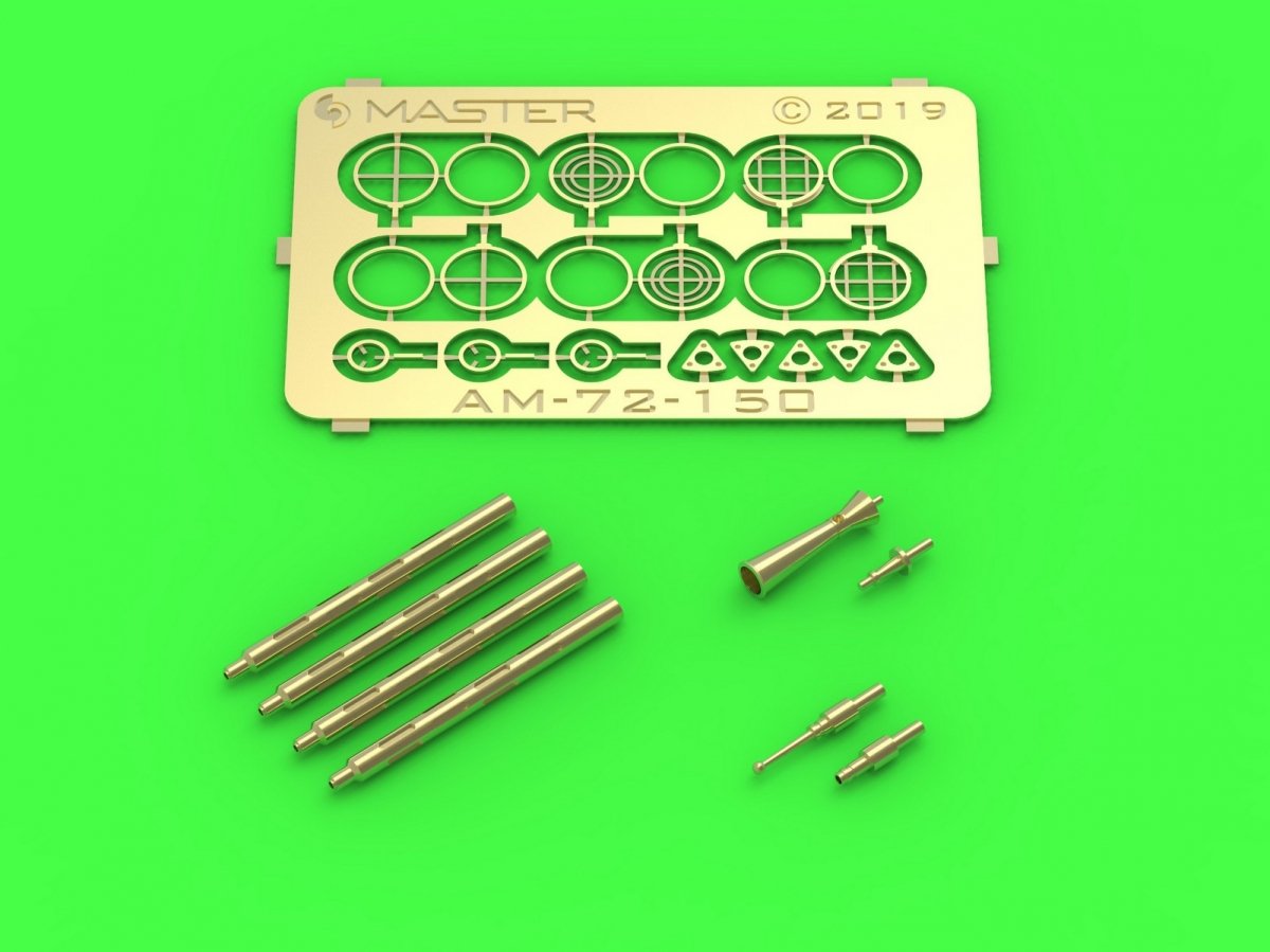 Master AM-72-150 PZL P.11a/b/c - detail set - wz. 33 rifle barrels, sights and Venturi nozzle 1/72