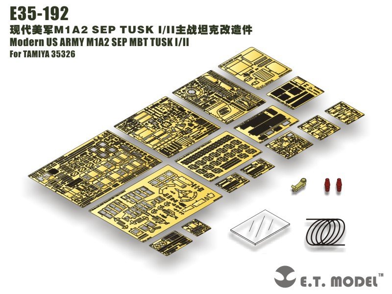 E.T. Model E35-192 Modern US ARMY M1A2 SEP MBT TUSK I/II (For TAMIYA 35326) 1/35