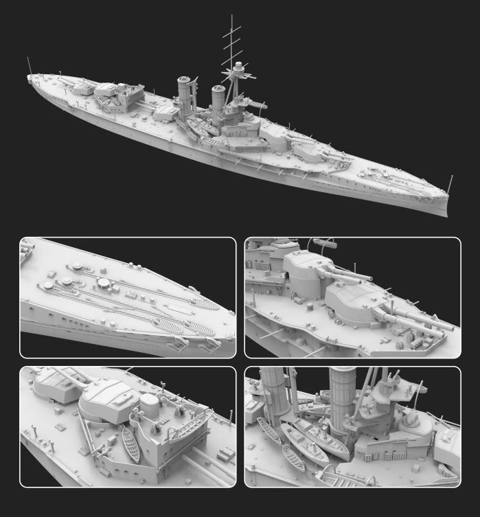 FlyHawk Model FH1312 HMS Iron Duke 1914 1/700 – Bild 2