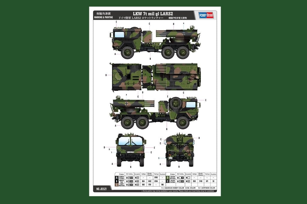 Hobby Boss 85521 LKW 7t mil gl LARS2 1/35 – imagen 12